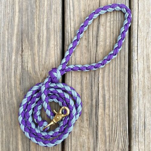 purple braided paracord dog leash